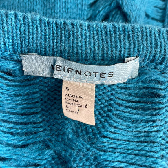 Anthropologie Leifnotes Womens S Ridged Cardigan Sweater Blue Long Sleeve Ruffle - Picture 5 of 7